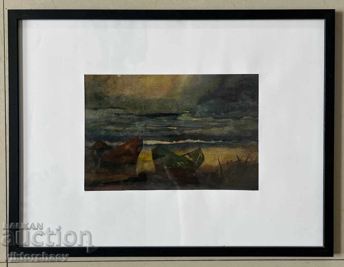 Βασίλ Κοζάροφ ΣΒΧ πίνακας - “Τα Παλιά Σκάφη” 1991 μ. ακουαρέλα Βασίλ Κοζάροφ ΣΒΧ πίνακας - “Τα Παλιά Σκάφη” 1991 μ. ακουαρέλα