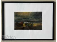 Βασίλ Κοζάροφ ΣΒΧ πίνακας - “Τα Παλιά Σκάφη” 1991 μ. ακουαρέλα