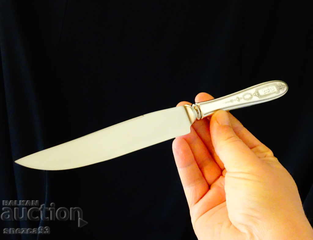 English silver-plated ornamental knife, marked