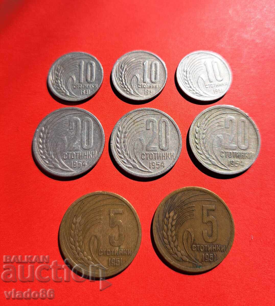 5 și 10 stotinki 1951, 20 stotinki 1954 cu preț 24.00 BGN | € 12.27 5 și 10 stotinki 1951, 20 stotinki 1954 cu preț 24.00 BGN | € 12.27