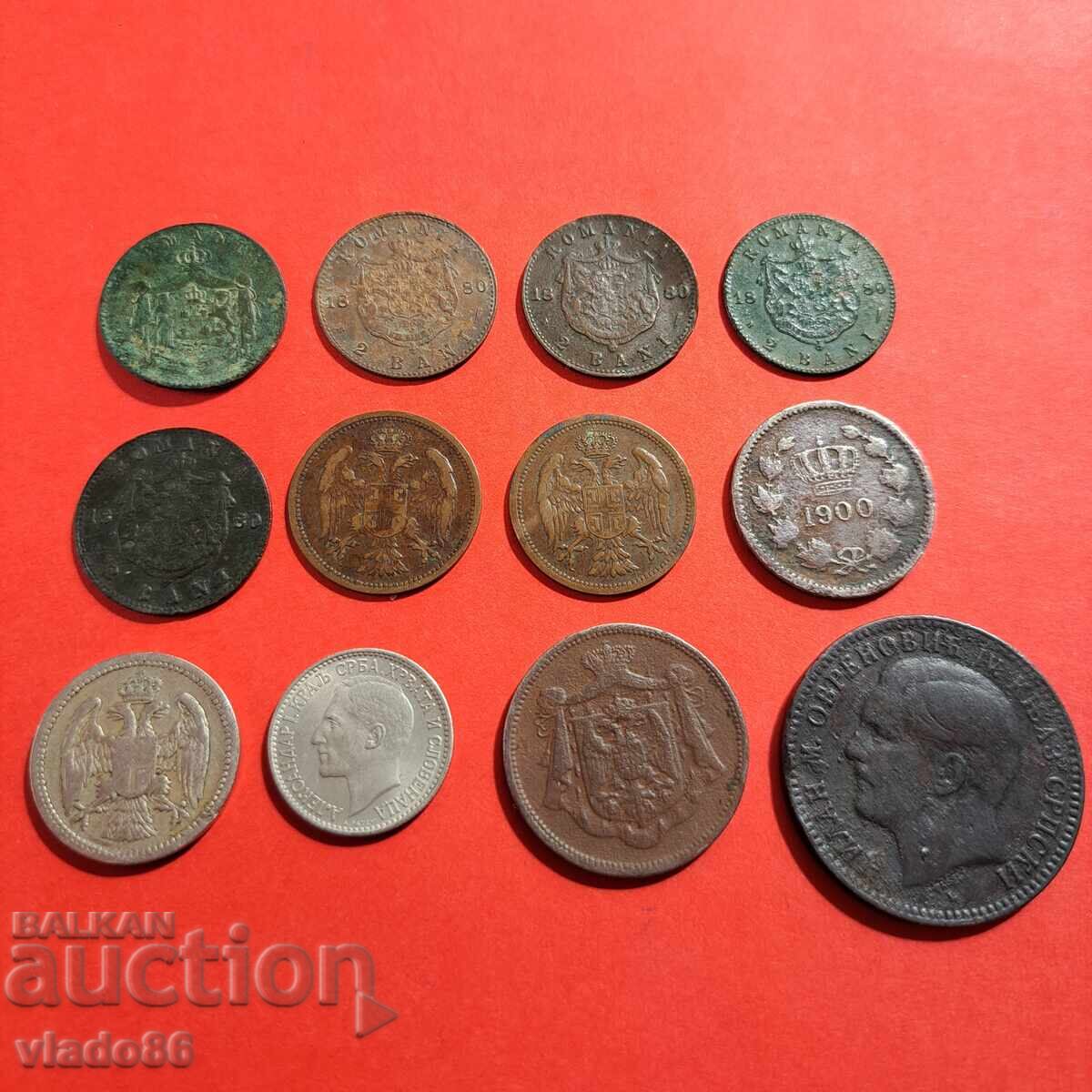 2 bani 1867, 1880, 2 pare 1904, 10 bani 1900, 10 para 1879 - 5