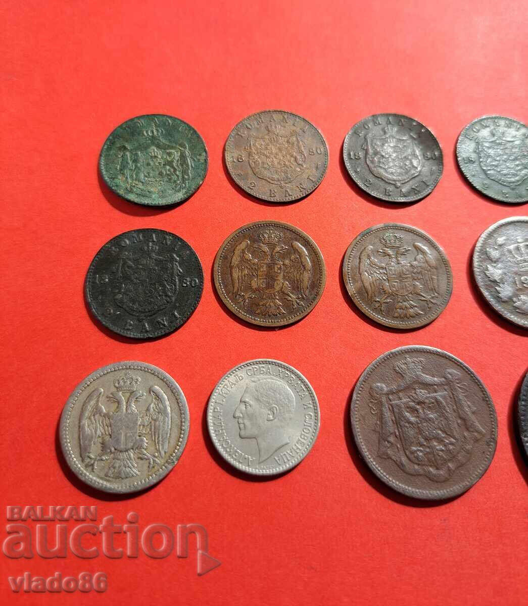 2 bani 1867, 1880, 2 pare 1904, 10 bani 1900, 10 para 1879 - 6