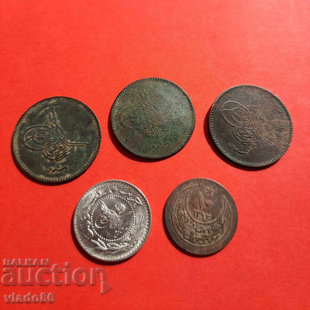 Auction  Lot of Ottoman / Turkish coins, 5 para, 10 para