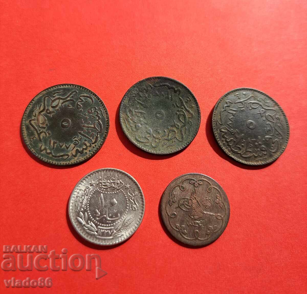 Lot of Ottoman / Turkish coins, 5 para, 10 para