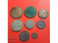 10 bani 1867, 5 bani 1884, 1 penny 1916, old foreign coins