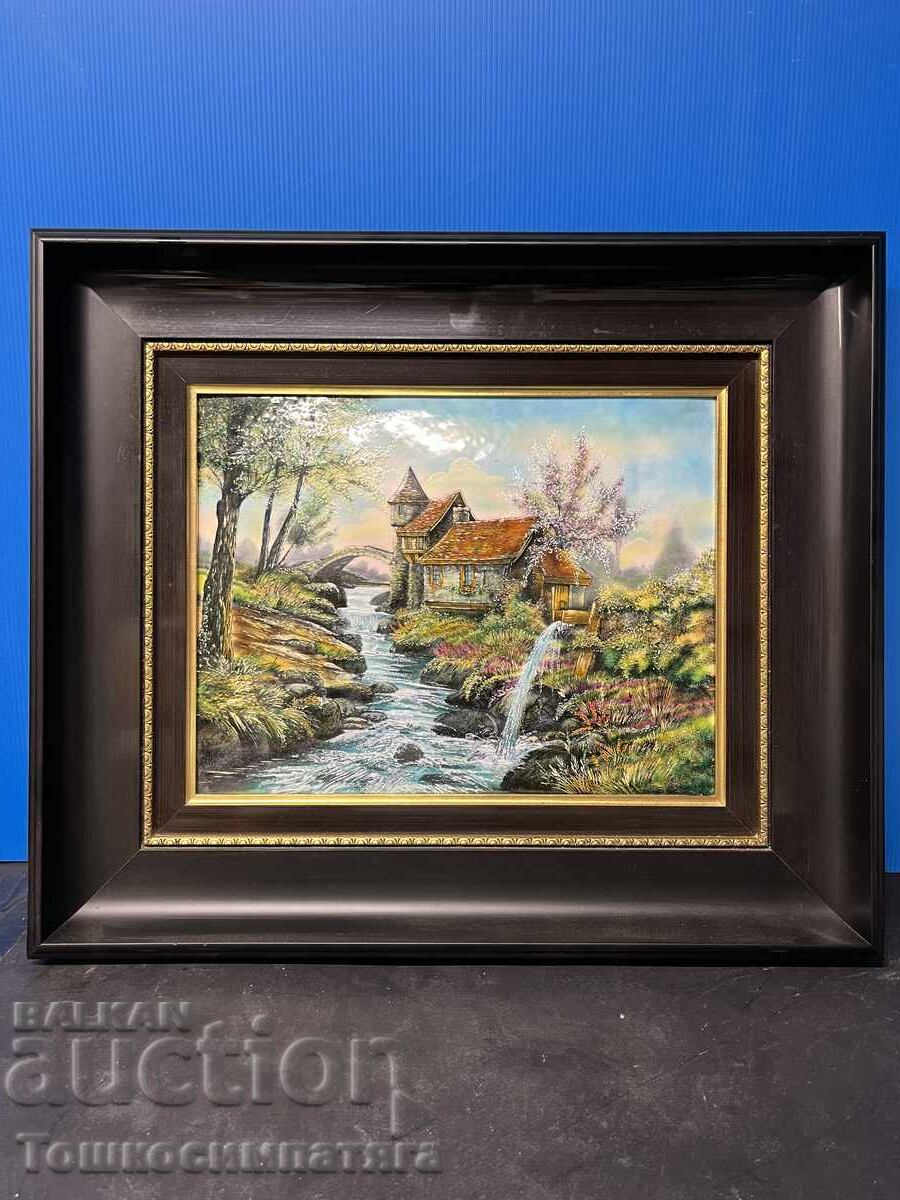 Pictură email pe bază de cupru, Limoges, Franța Pictură email pe bază de cupru, Limoges, Franța