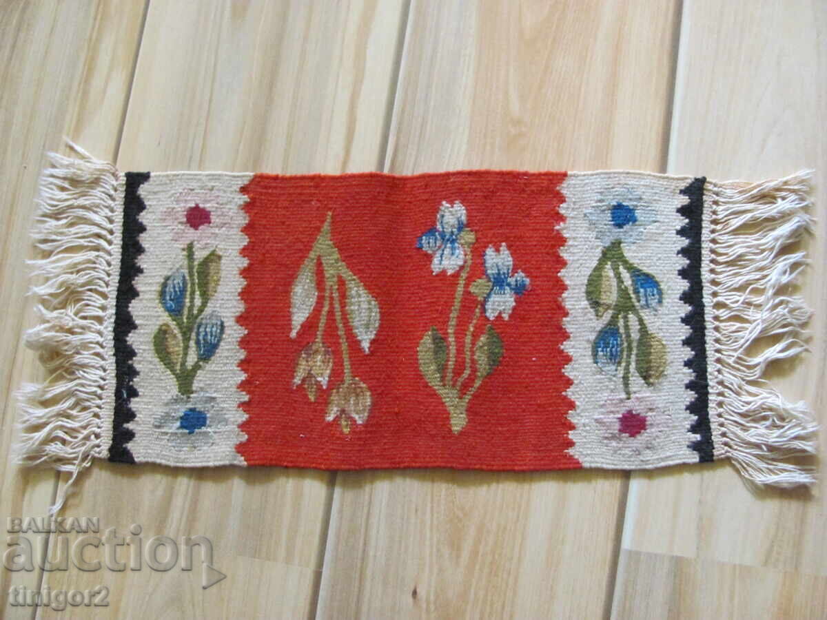 Old hand-woven wool rug, step Old hand-woven wool rug, step