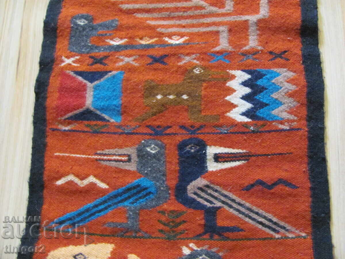 Δημοπρασία 19ος αιώνας αυθεντικό μάλλινο χαλί Κεντρικής Αμερικής, 85x40εκ