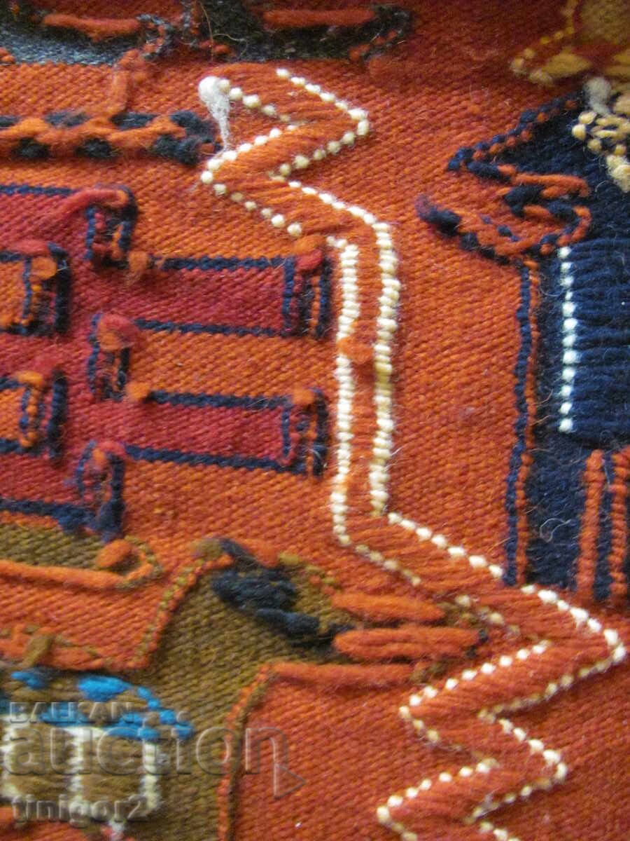 19ος αιώνας αυθεντικό μάλλινο χαλί Κεντρικής Αμερικής, 85x40εκ - 7