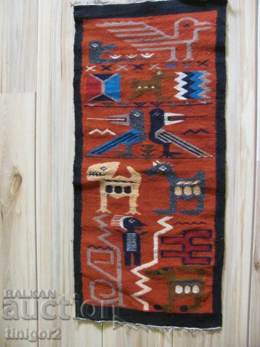 19ος αιώνας αυθεντικό μάλλινο χαλί Κεντρικής Αμερικής, 85x40εκ