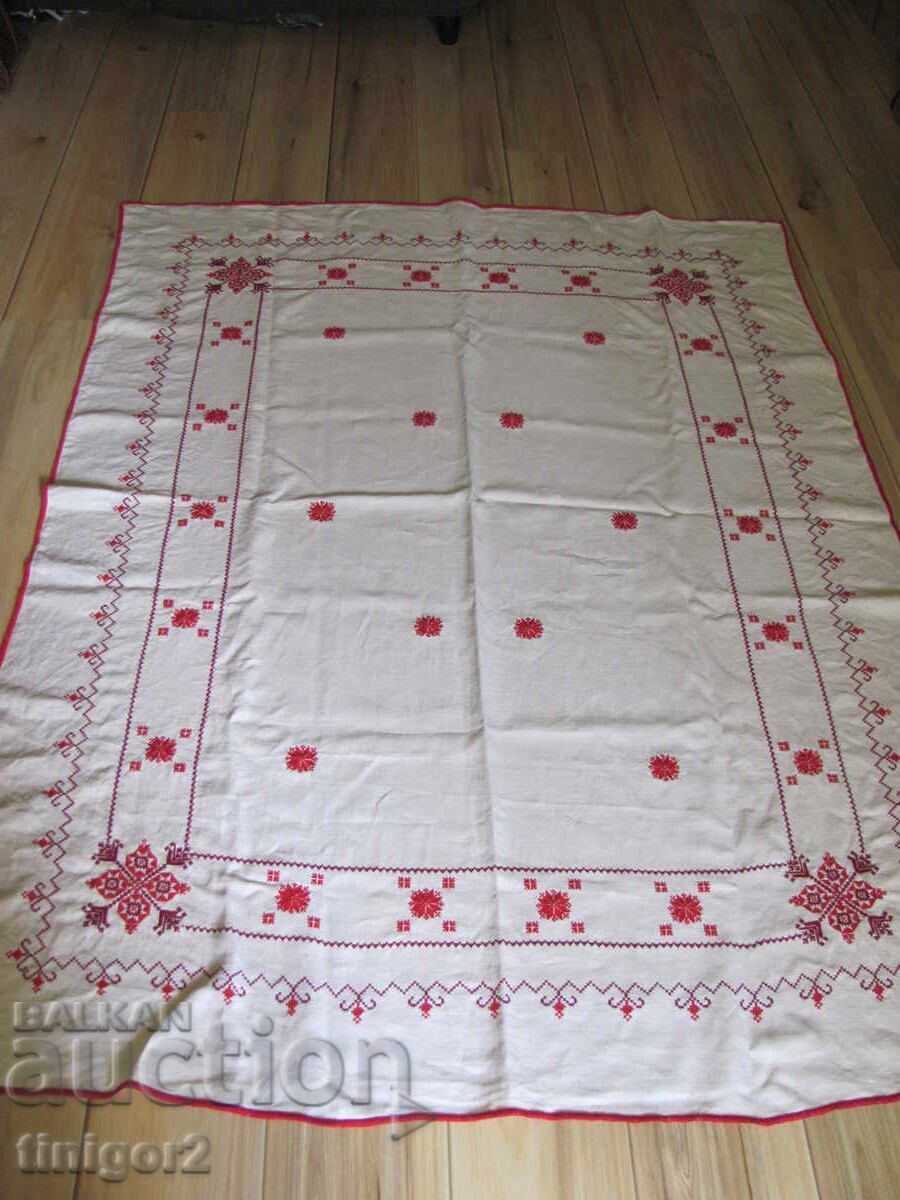 Μεγάλο κάλυμμα τραπεζιού, χειροποίητο κέντημα, shevitsi, 180kh140εκ