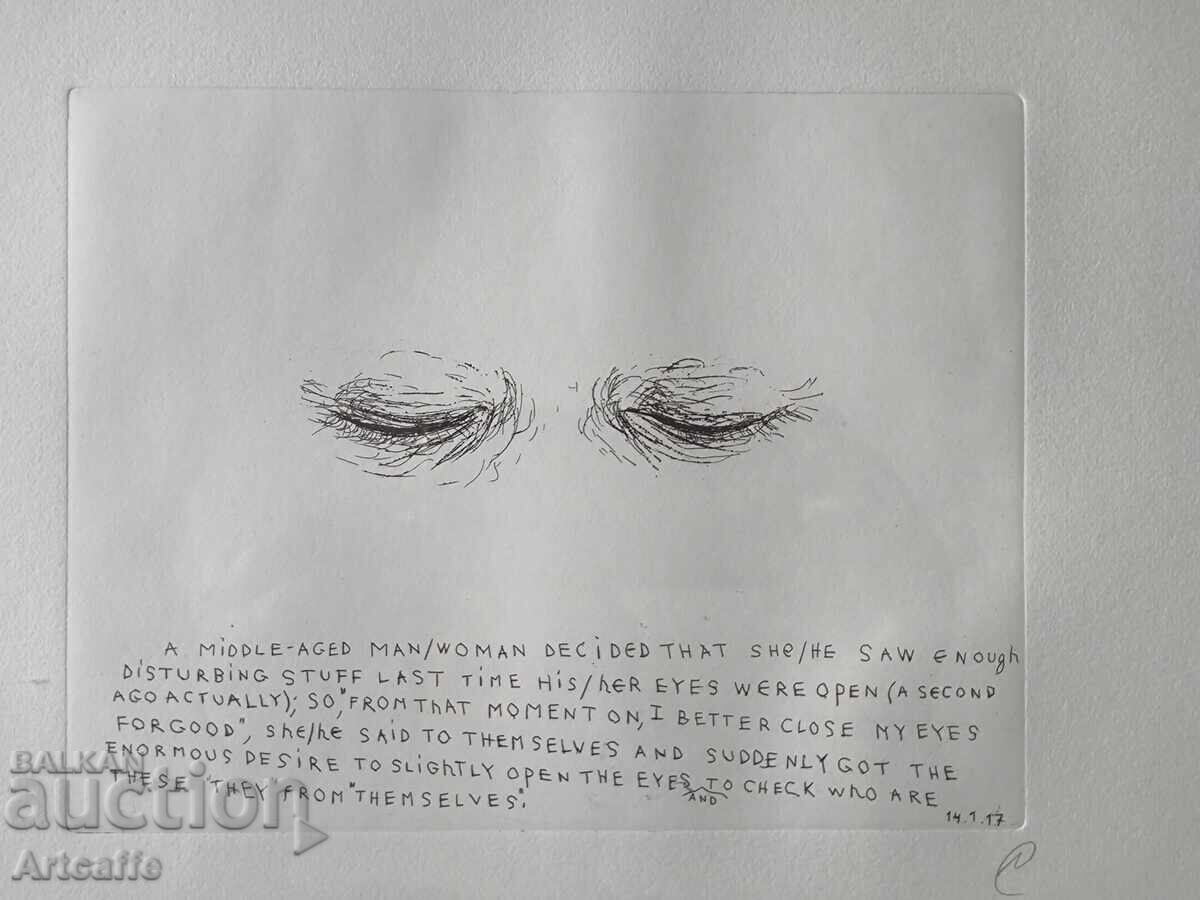 Nedko Solakov - #3 Original Signed Etching Print + Frame - 5 Nedko Solakov - #3 Original Signed Etching Print + Frame - 5