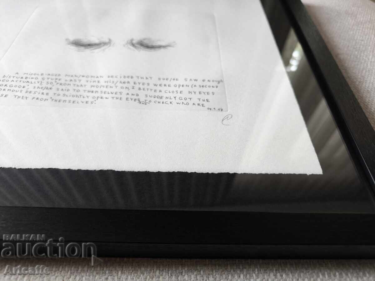 Недко Солаков-#3 оригинален подписан офорт графика+рамка - 7