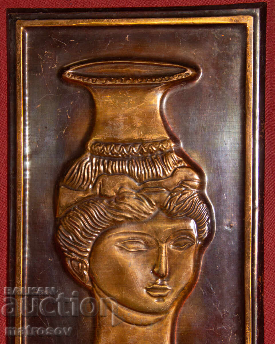 Παράδοση Μετάλλιο μέλι, ανάγλυφο, βάζο με γυναικείο πρόσωπο