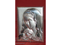 Icoană de argint Valenti&Co Maica Domnului cu Pruncul