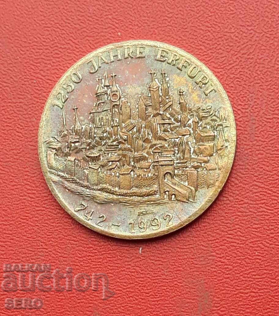 Медал-Германия 1992-1250 год град Ерфурт 742-1992 г. с цена 1.00 лв. | € 0.51