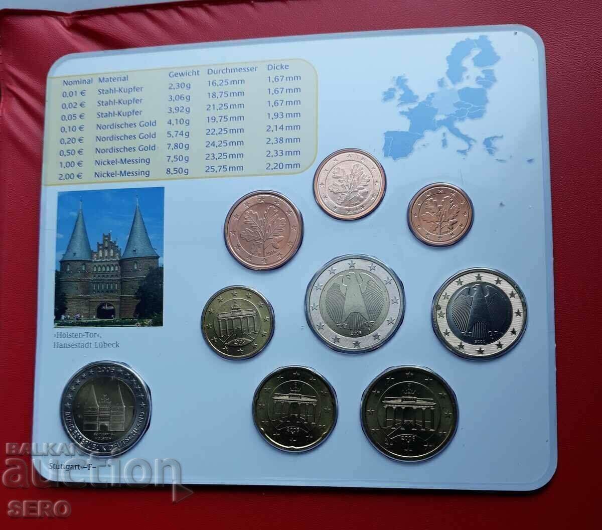 Auction  Germany-SET 2006 F-Stuttgart of 9 coins/2x2 euro/