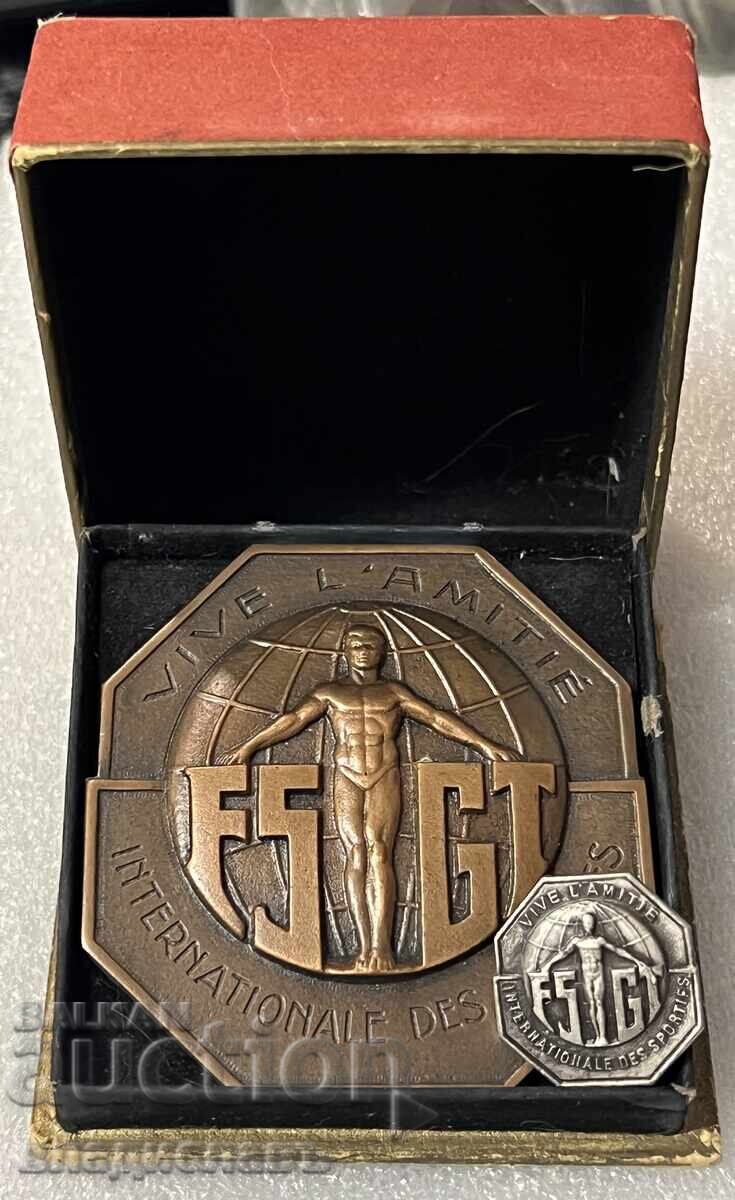Спортен плакет и значка ФРАНЦИЯ с кутия с цена 50.00 лв. | € 25.56