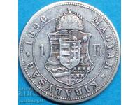 Ουγγαρία 1 φιορίνι 1890 Ferencz Jozsef ασήμι