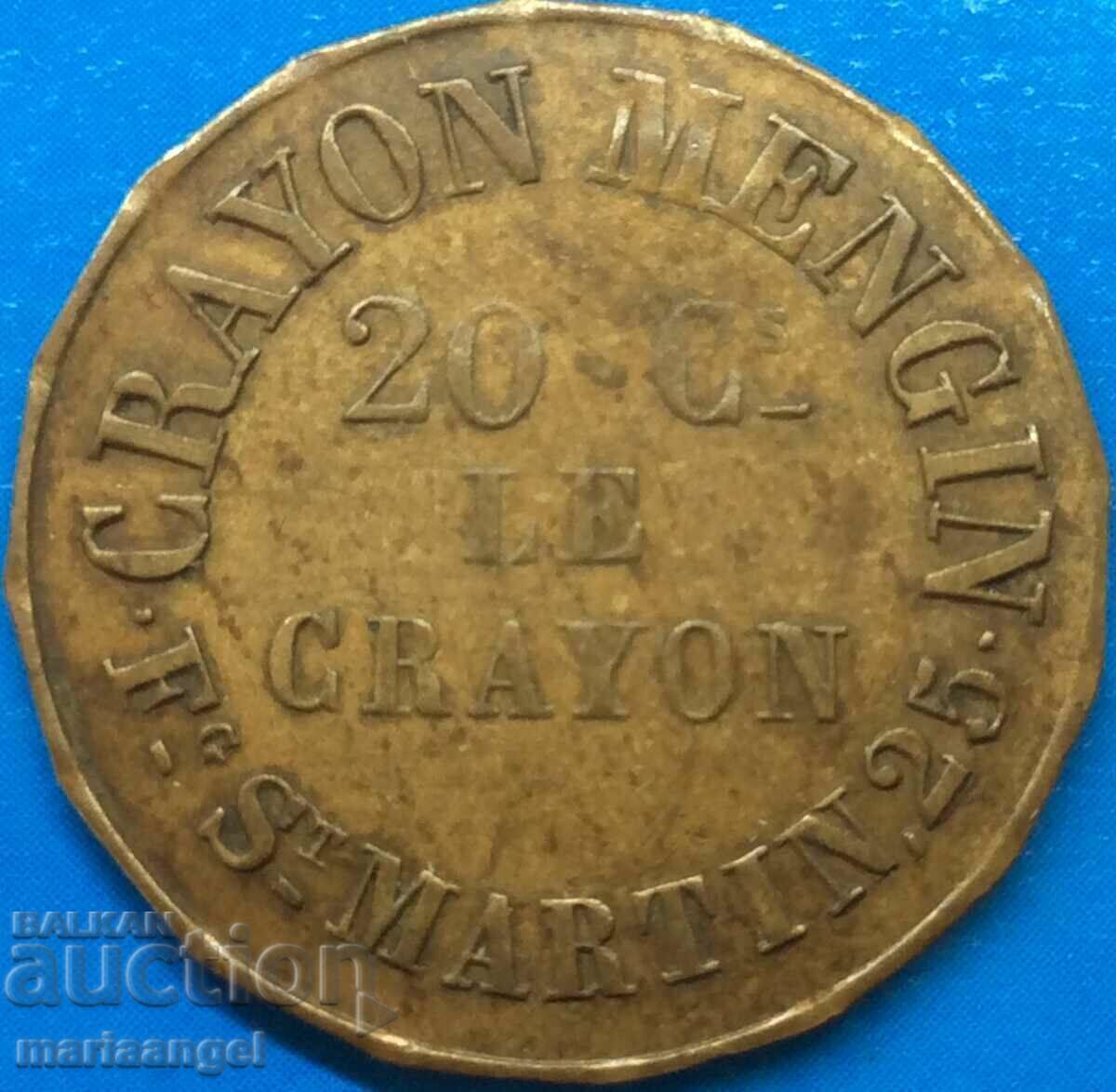 France medal Tribute to the inventor of the Mengin pencil with price 27.00 BGN | € 13.80