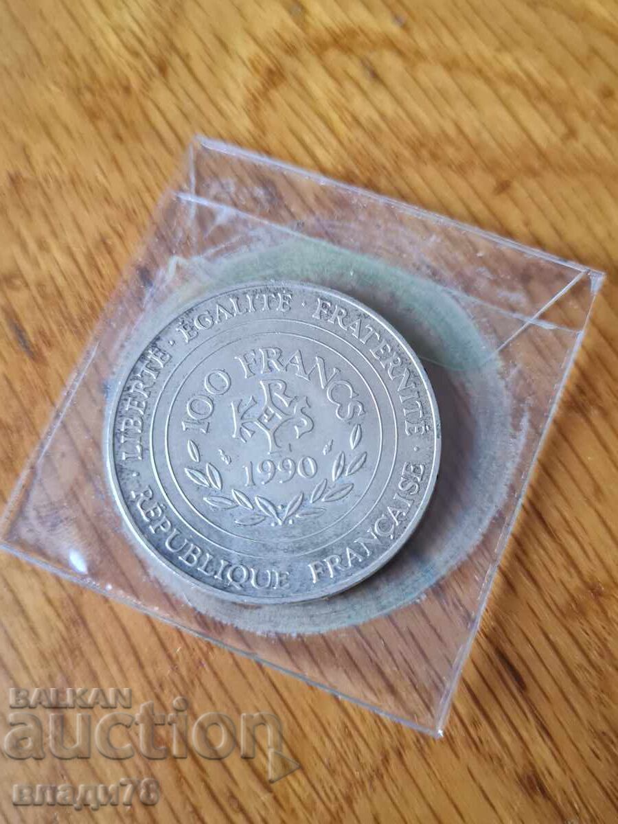 Silver coin 100 francs 1990 Silver coin 100 francs 1990
