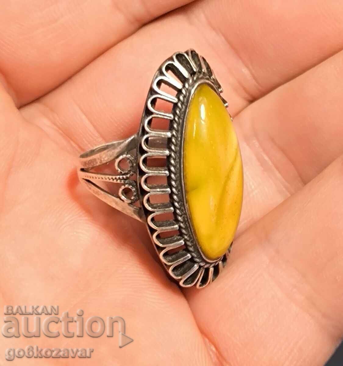 Inel retro SSSR argint 875 Chihlimbar regal ! cu preț € 92.00 | 179.94 BGN