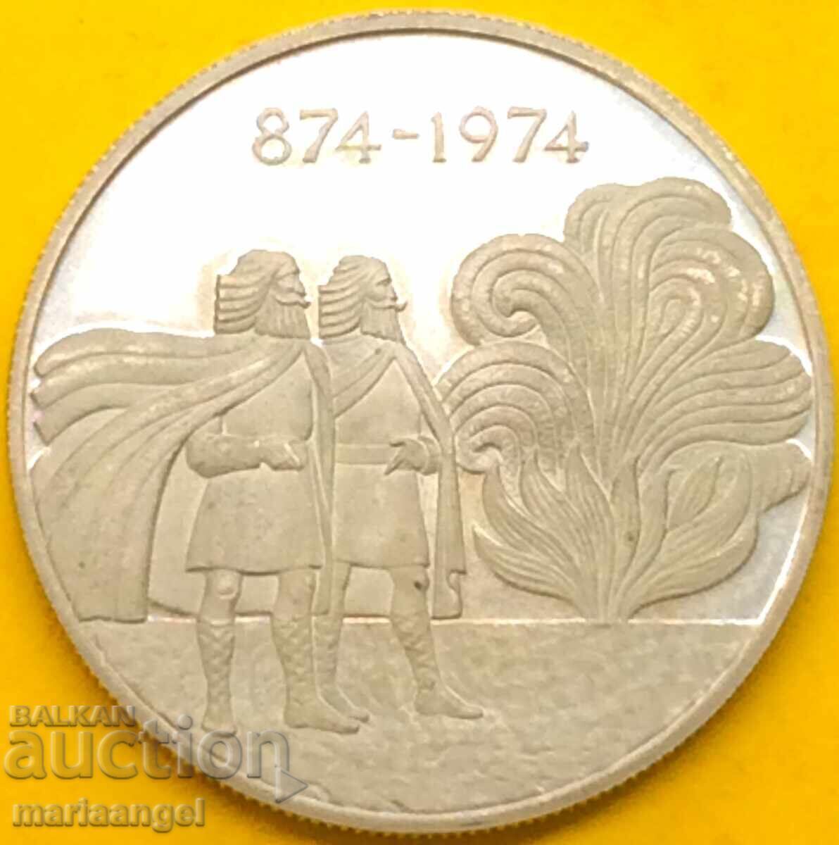 Ισλανδία 1974 1000 κρόνα Επετειακό PROOF ασήμι