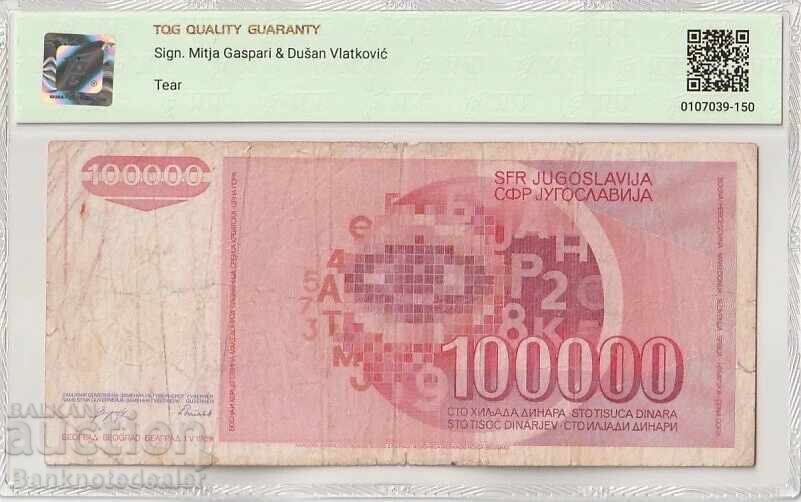 Yugoslavia 100,000 Dinara 1989 Pick 97 25 Very Fine with price 25.00 BGN | € 12.78