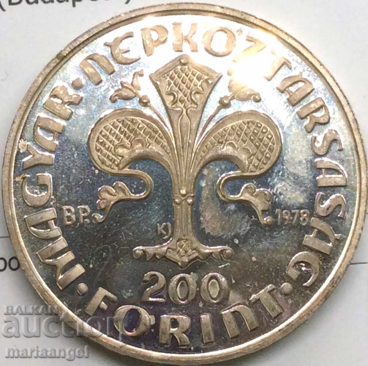 Аукцион Унгария 1978 200 форинта сертификат UNC PROOF 28,28г Ag