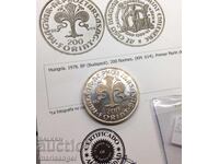 Унгария 1978 200 форинта сертификат UNC PROOF 28,28г Ag