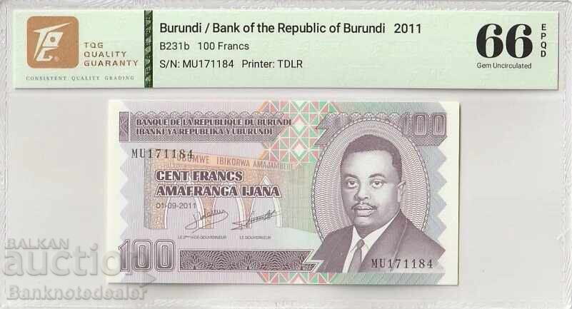 Burundi 100 Franci 2011 Pick B231b Leopard S N 111 66 EPQ Ge Burundi 100 Franci 2011 Pick B231b Leopard S N 111 66 EPQ Ge