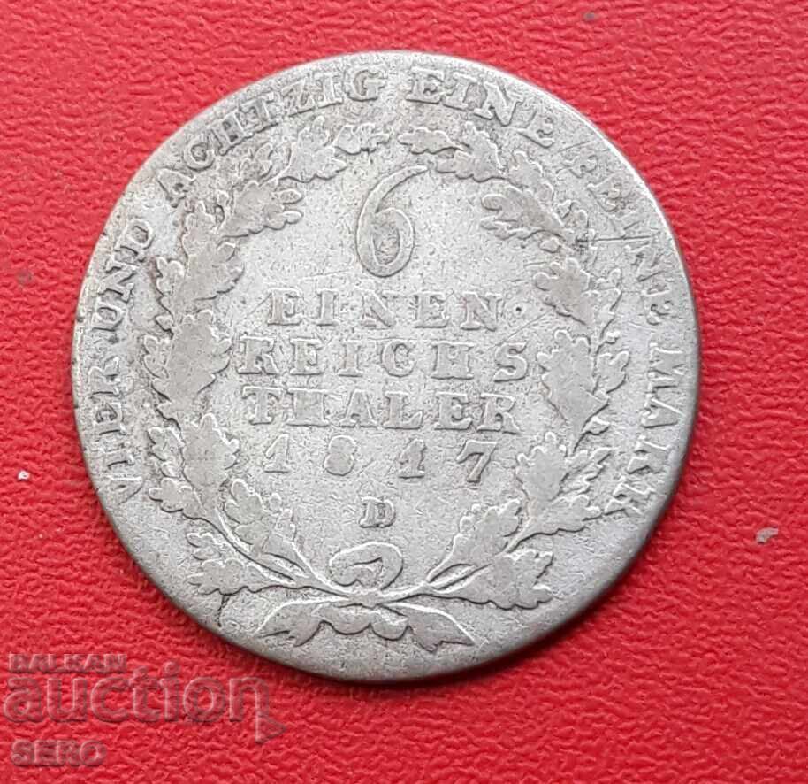 Germany - Prussia - 1/6 Thaler 1817 D