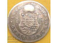 1 forint 1892 Ουγγαρία Κρεμνίτσα 29 χιλ. 12,12 γρ. ασήμι - ΣΠΑΝΙΟ