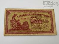 Ισπανία 1 πεσέτα 1936 Συμβούλιο Αστούριας και Λεόν