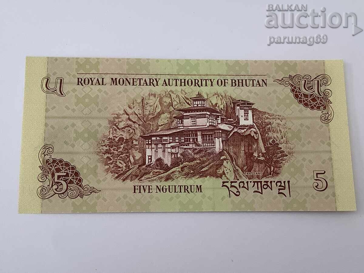 Bhutan 5 Ngultrum 2011 Year UNC with price 2.90 BGN | € 1.48