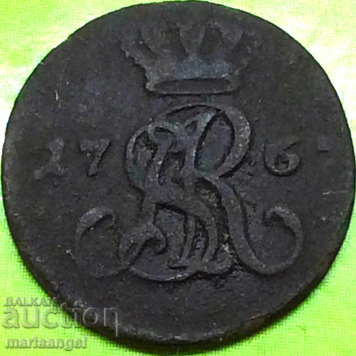 1/2 γρόσι 1767 Βασίλειο Πολωνίας Κρακοβία Στανίσλαβ Β΄ - 6 1/2 γρόσι 1767 Βασίλειο Πολωνίας Κρακοβία Στανίσλαβ Β΄ - 6