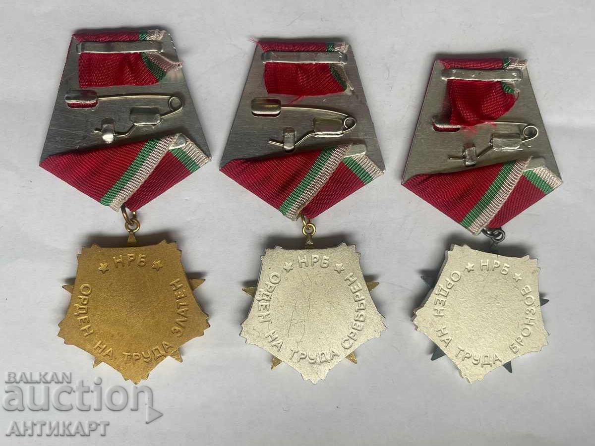 Rare Order of Labour, NRB, set of 1st, 2nd and 3rd Class with price 34.00 BGN | € 17.38