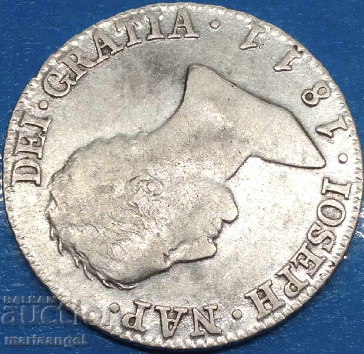 Iosif Napoleon 4 Reale 1811 Spania 5,97g argint - 5