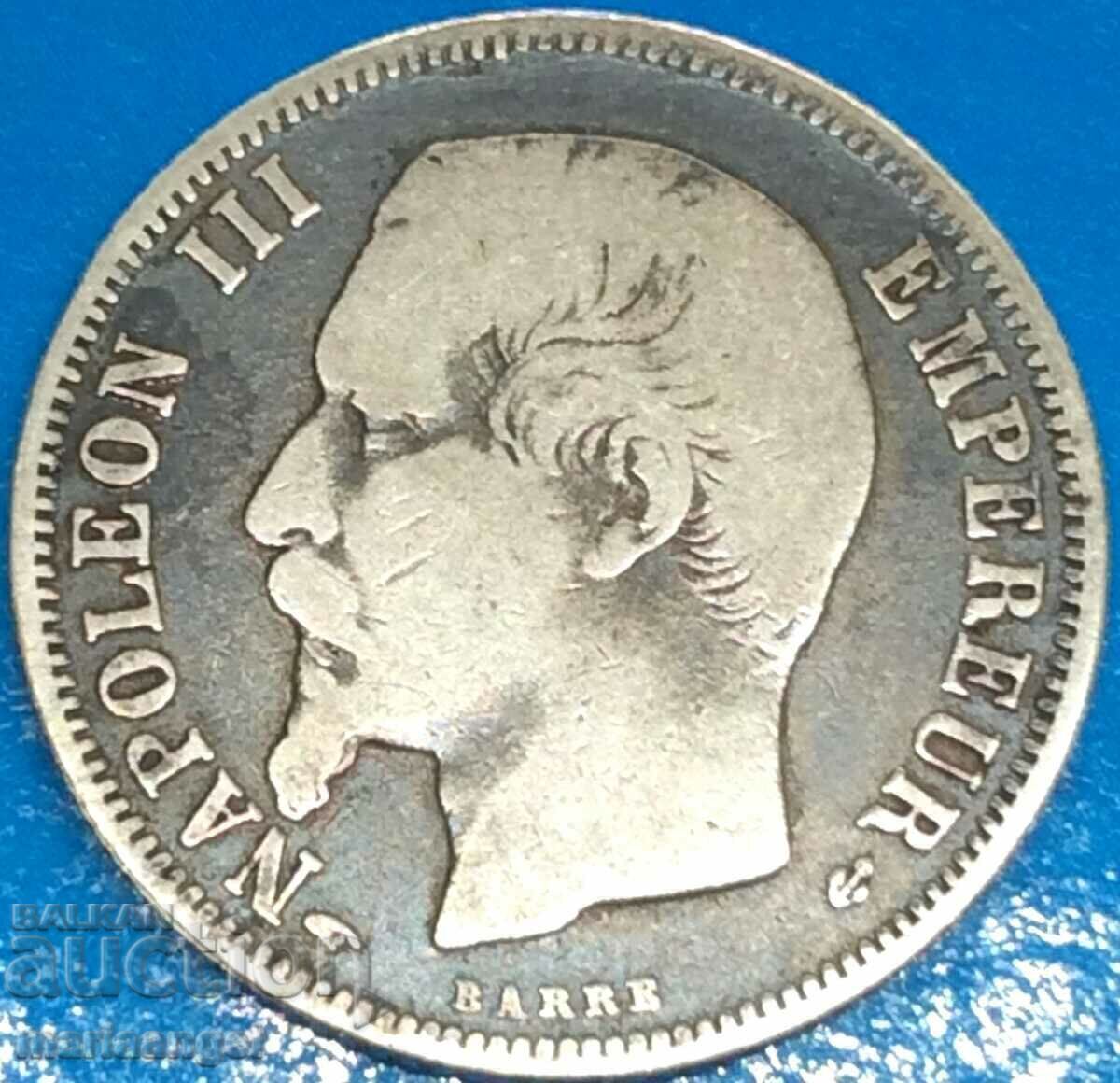 Napoleon III 1 Franc 1858 France Silver Patina - Rare with price 84.00 BGN | € 42.95 Napoleon III 1 Franc 1858 France Silver Patina - Rare with price 84.00 BGN | € 42.95