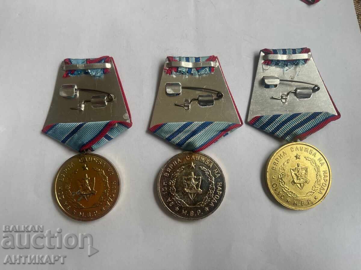 #1 3 Medals of the Ministry of Interior for 10, 15, and 20 Years of Service with price 13.00 BGN | € 6.65