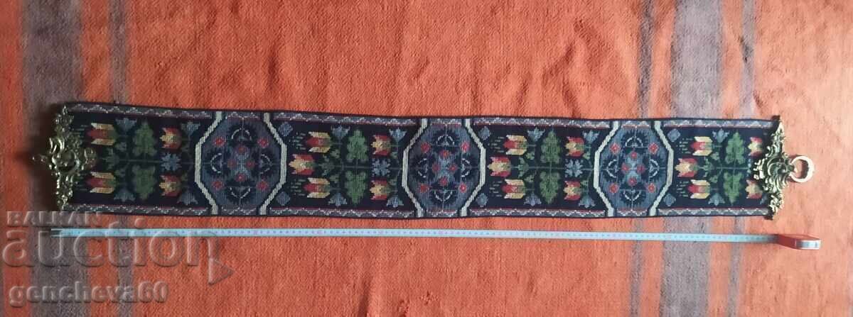 Vintage embroidered TAPESTRY for wall with brass handles with price € 40.00 | 78.23 BGN
