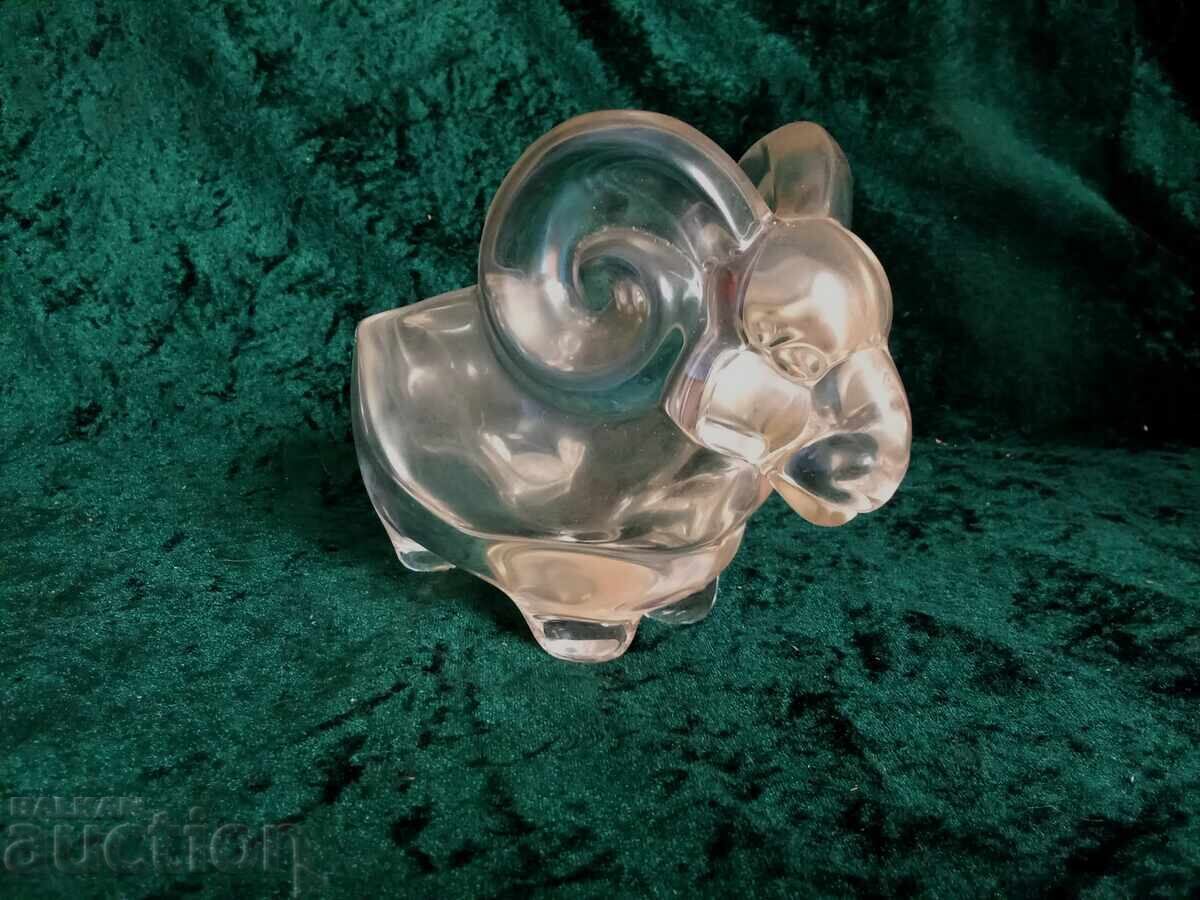 Auction  Cradle / Ashtray Vannes le Chatel Crystal Ram