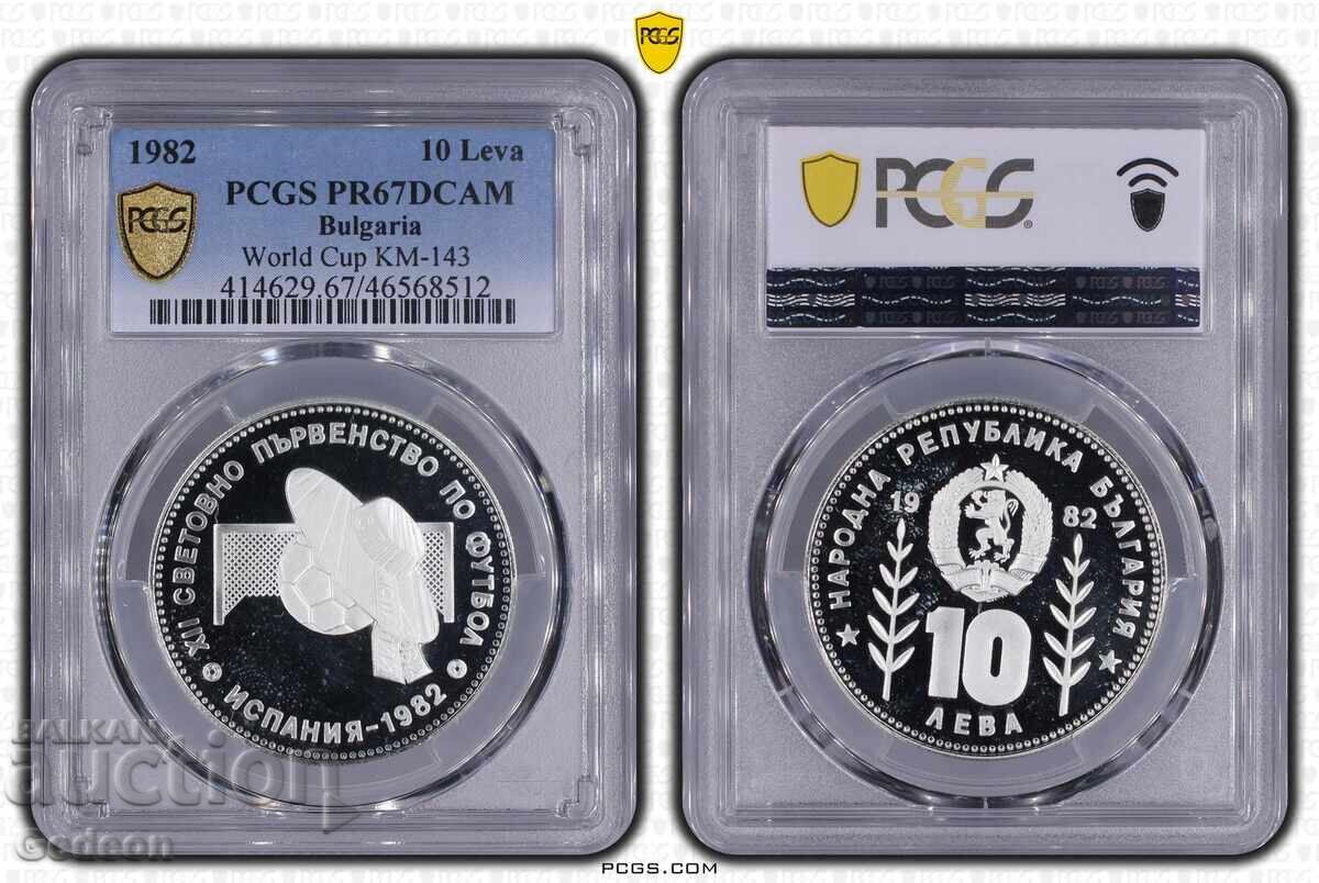 10 Leva 1982 PR67DCAM - Spain "Sombrero"