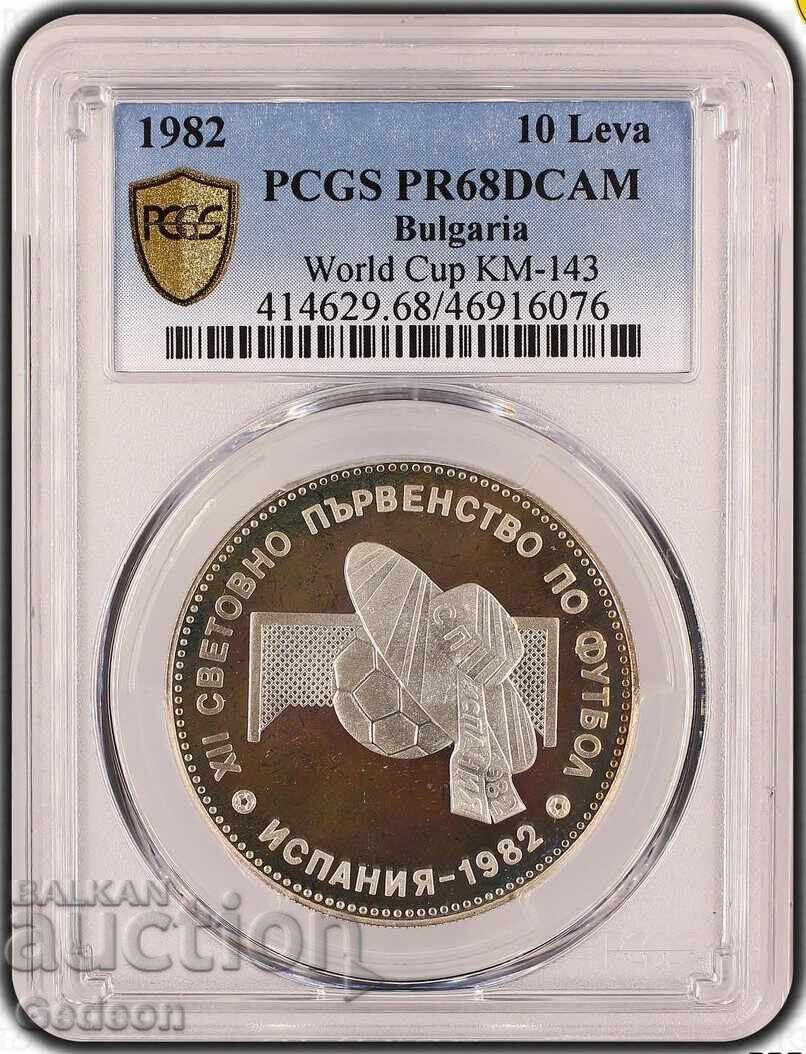 10 Λέβα 1982 PR68DCAM - ΤΟΠ ΝΟΜΙΣΜΑ Ισπανία "Σομπρέρο" με τιμή 499.00 BGN | € 255.13