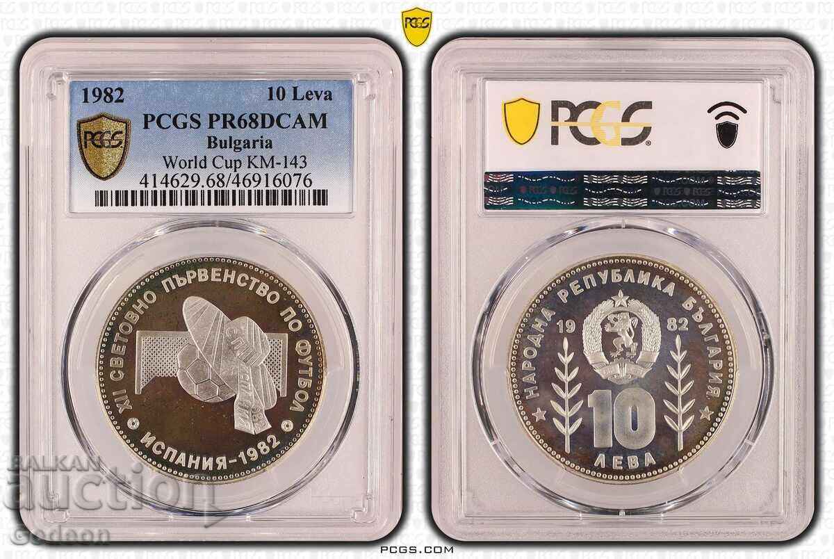 10 Λέβα 1982 PR68DCAM - ΤΟΠ ΝΟΜΙΣΜΑ Ισπανία "Σομπρέρο"