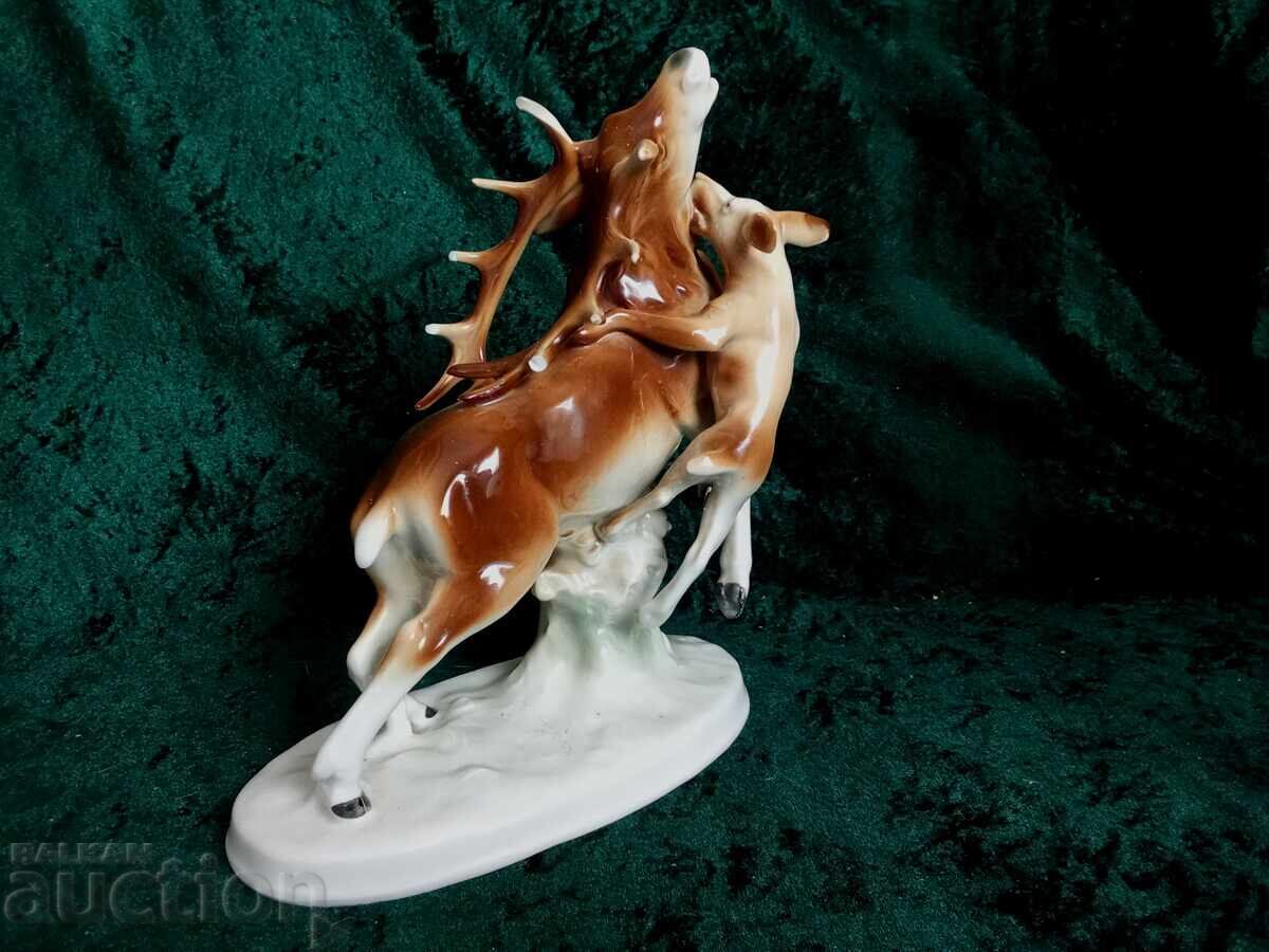 Porcelain figure deer figurine porcelain with price 125.00 BGN | € 63.91