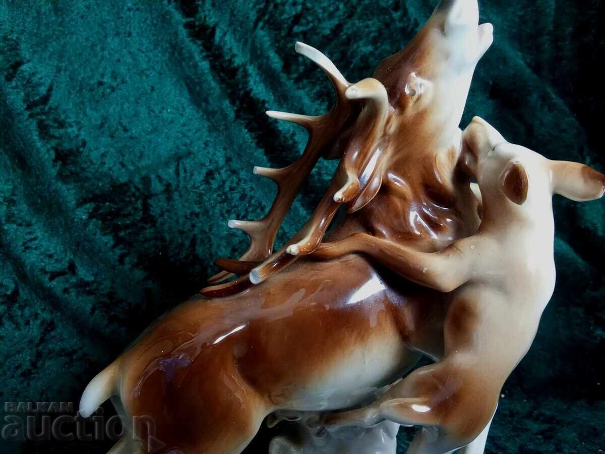 Porcelain figure deer figurine porcelain - 7