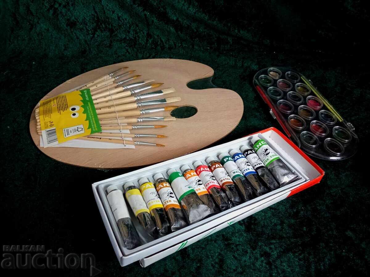Λοτ για καλλιτέχνες παλέτα και μπογιές