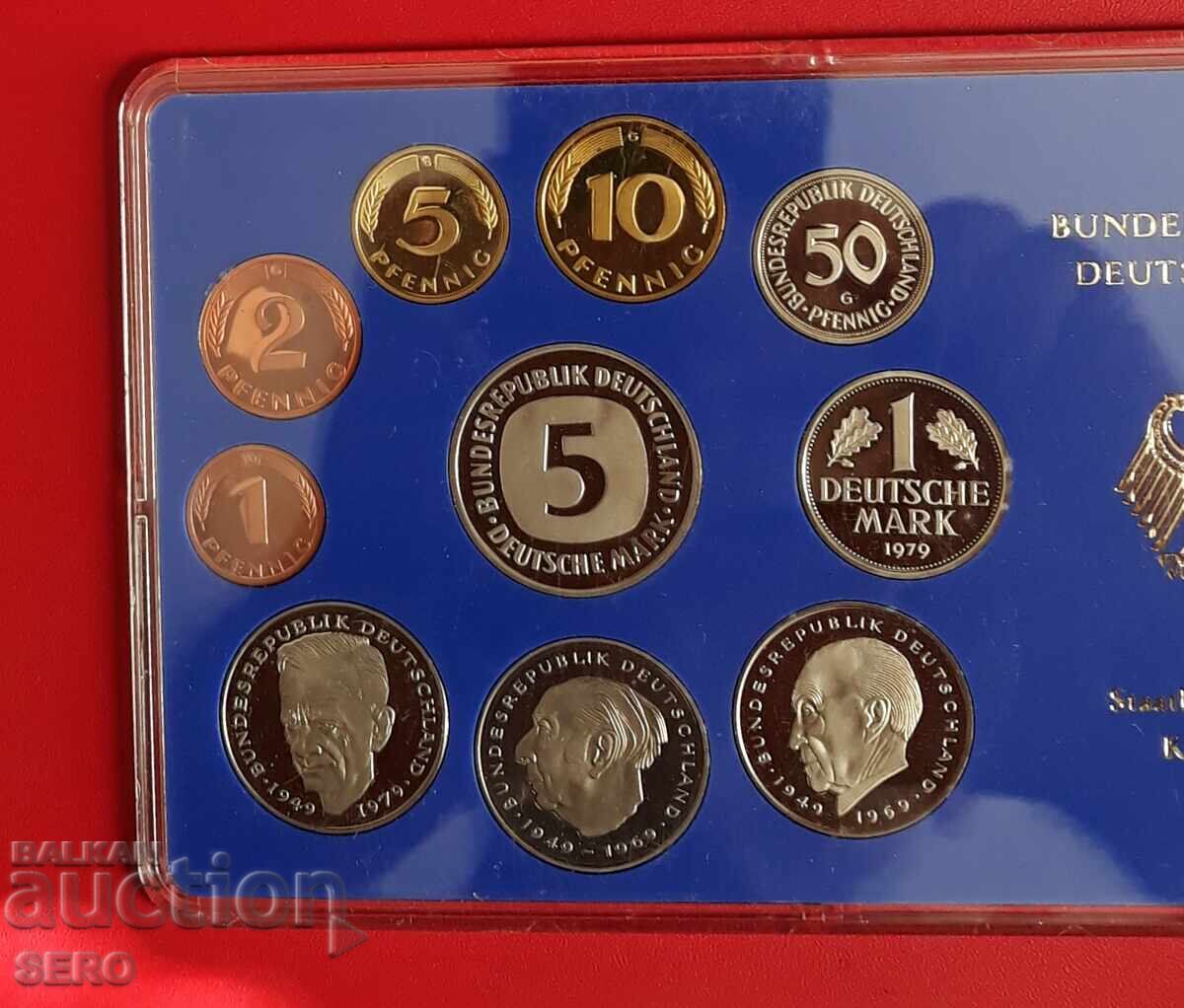 Germany - SET 1979 G - Karlsruhe - from 10 coins / 3x2 marks with price 29.00 BGN | € 14.83