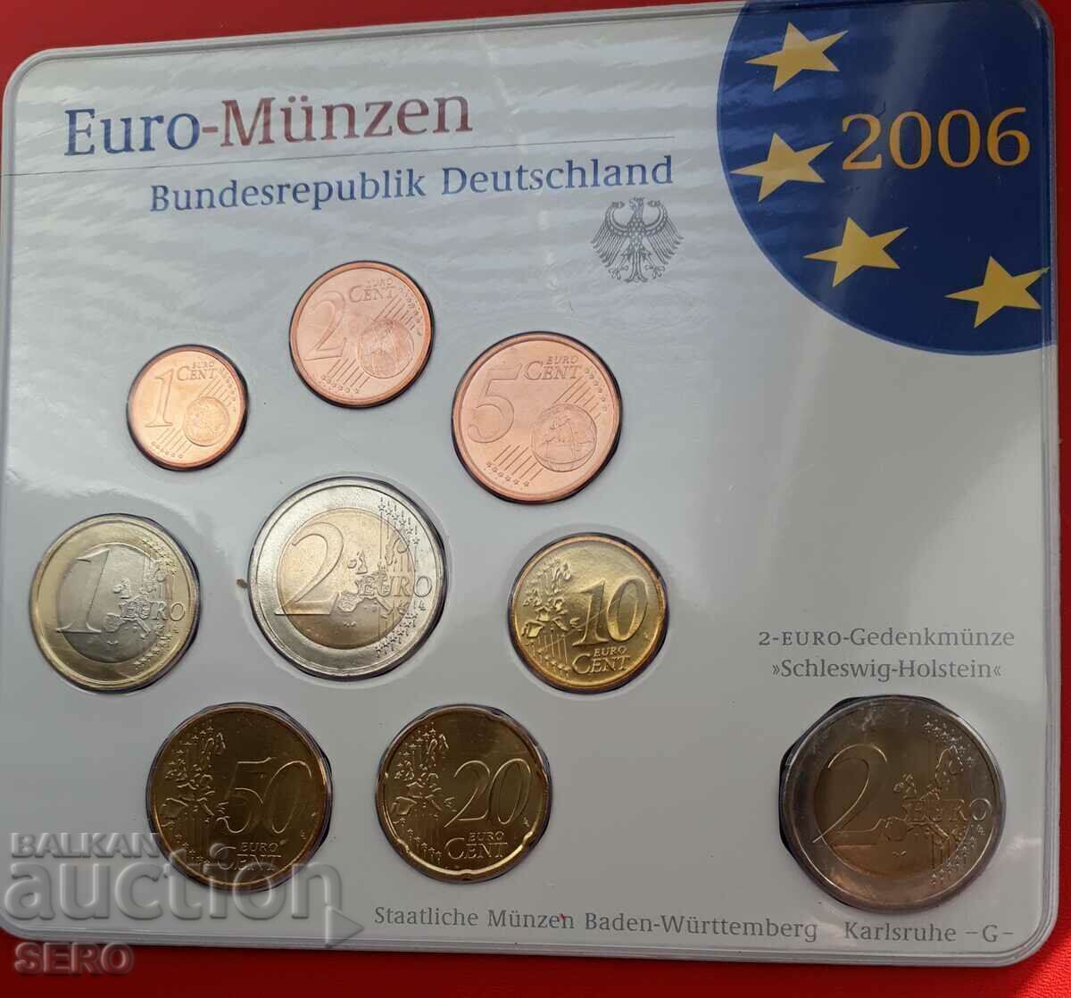 Germania SET 2006 G-Karlsruhe de 9 monede/2x2 euro/ cu preț 22.00 BGN | € 11.25